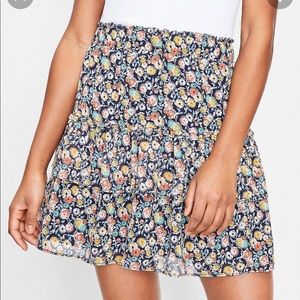 Petite Floral Tiered Ruffle Pull On Skirt